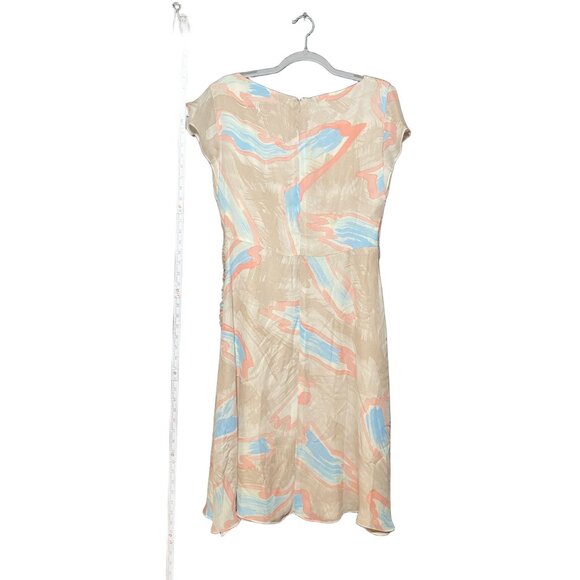 Giorgio Grati Pleated Midi Dress Abstract Print Size 46 - Picture 3 of 3